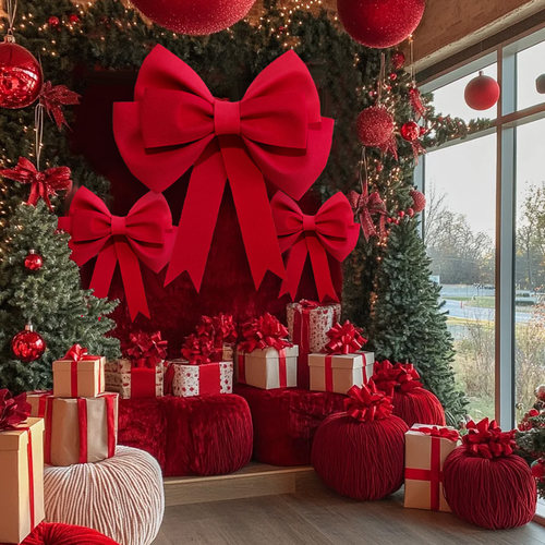 christmas圣诞节大蝴蝶结挂件