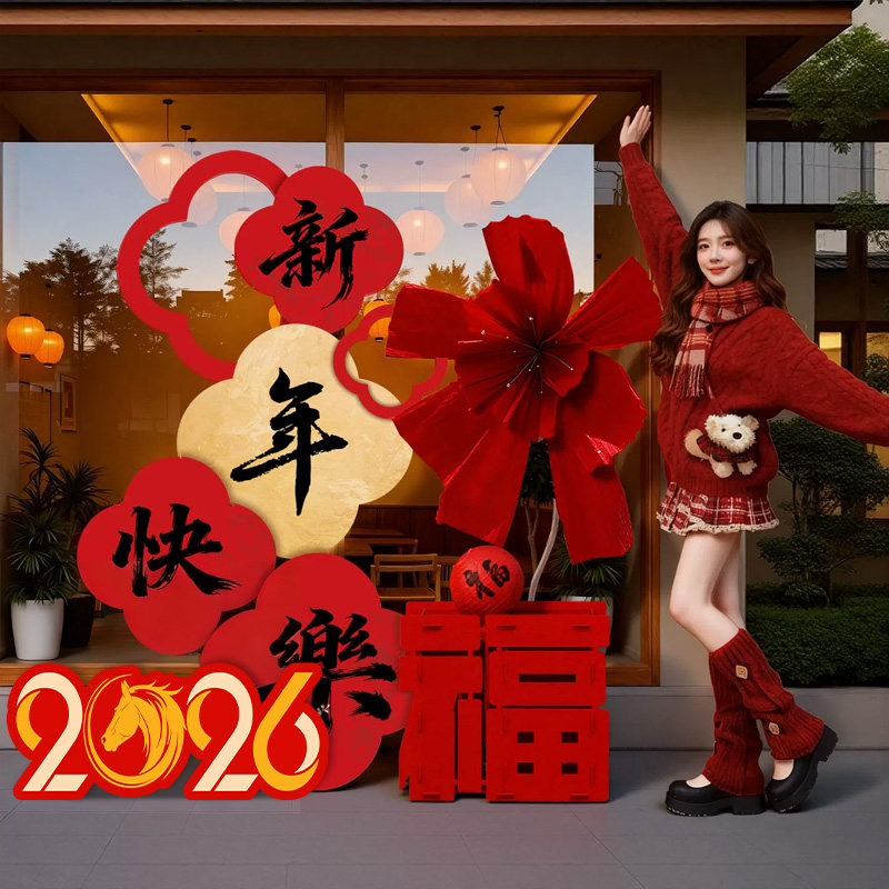 马年2026新年店铺橱窗kt板摆件场景布置过年春节装饰氛围感仪式感,节庆用品/礼品,气球,淘宝优惠券,粉丝福利购,淘宝优惠卷