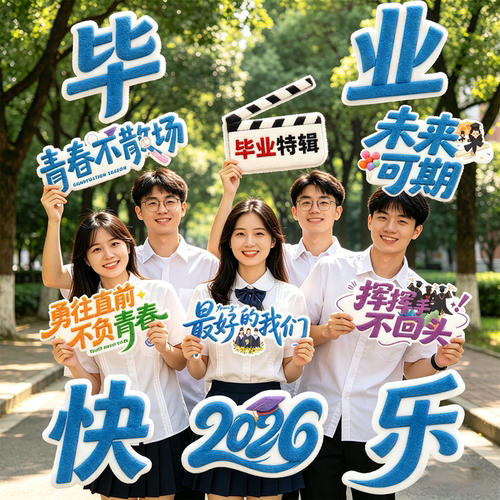 手举牌kt初中合照拍照道具装饰