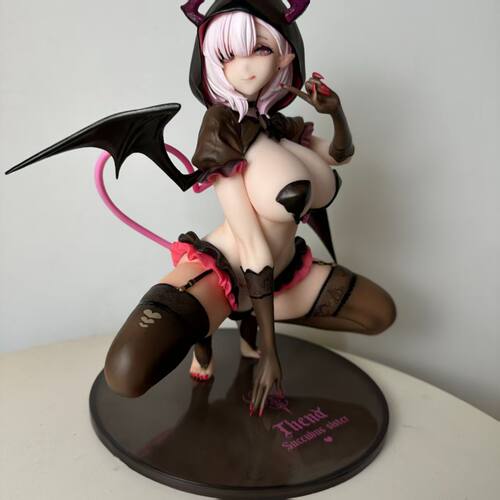 二次元美少女 GK 魅魔姐姐 蒂娜 蹲姿 雕像 模型 摆件 盒装手办
