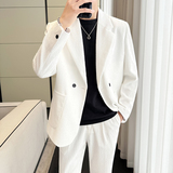 冰丝垂感西服宽松休闲直筒阔腿裤西装套装长袖2307-P195，男装西服，星座1606-1