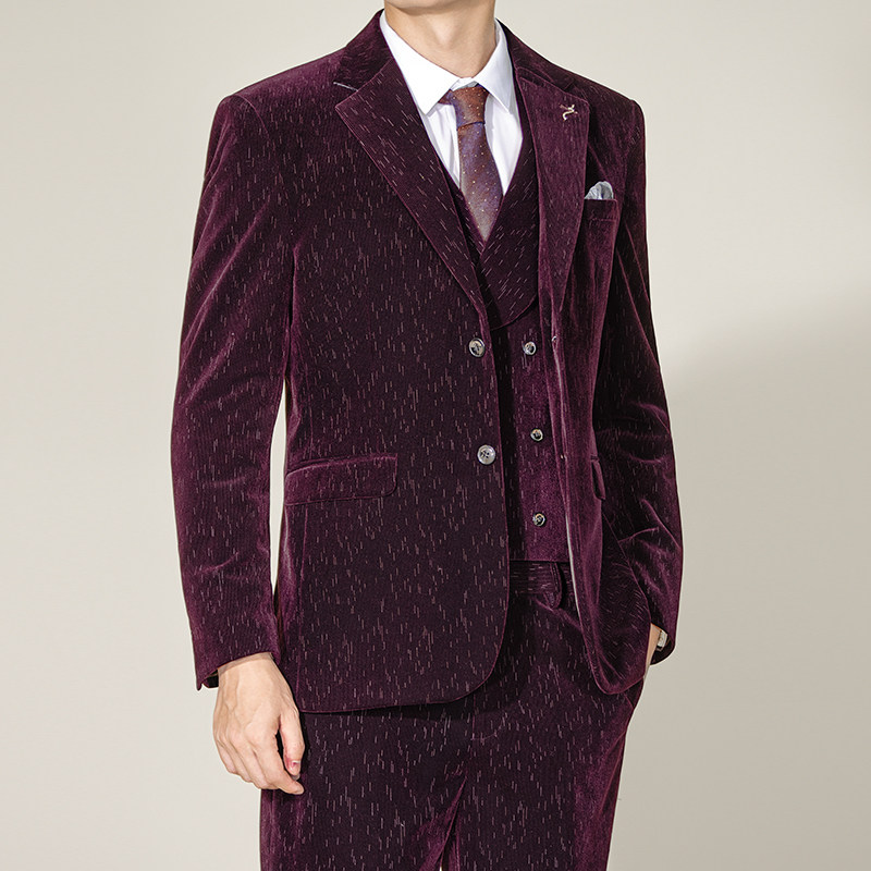 男士时尚休闲西装灯芯绒流星雨条纹西服套装SJT2518-P280，男装西服，星座1606-1