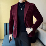 雪尼尔韩版修身西服海藻纹时尚拼色西装外套DX08-P148，男装西服，星座1606-1