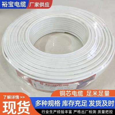 铜芯多股RVV2芯3芯RVVB白护套线家装电线家用信号线多平方电缆线
