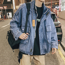 夹克抖音潮牌 欧美街头潮流男士 2019网红牛仔外套男春秋季 宽松韩版