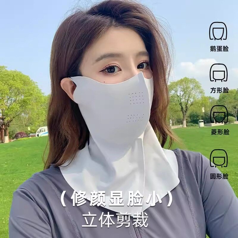 新款夏季遮脖子颈部防晒神器女士面罩夏季2025护眼角遮阳口罩冰丝