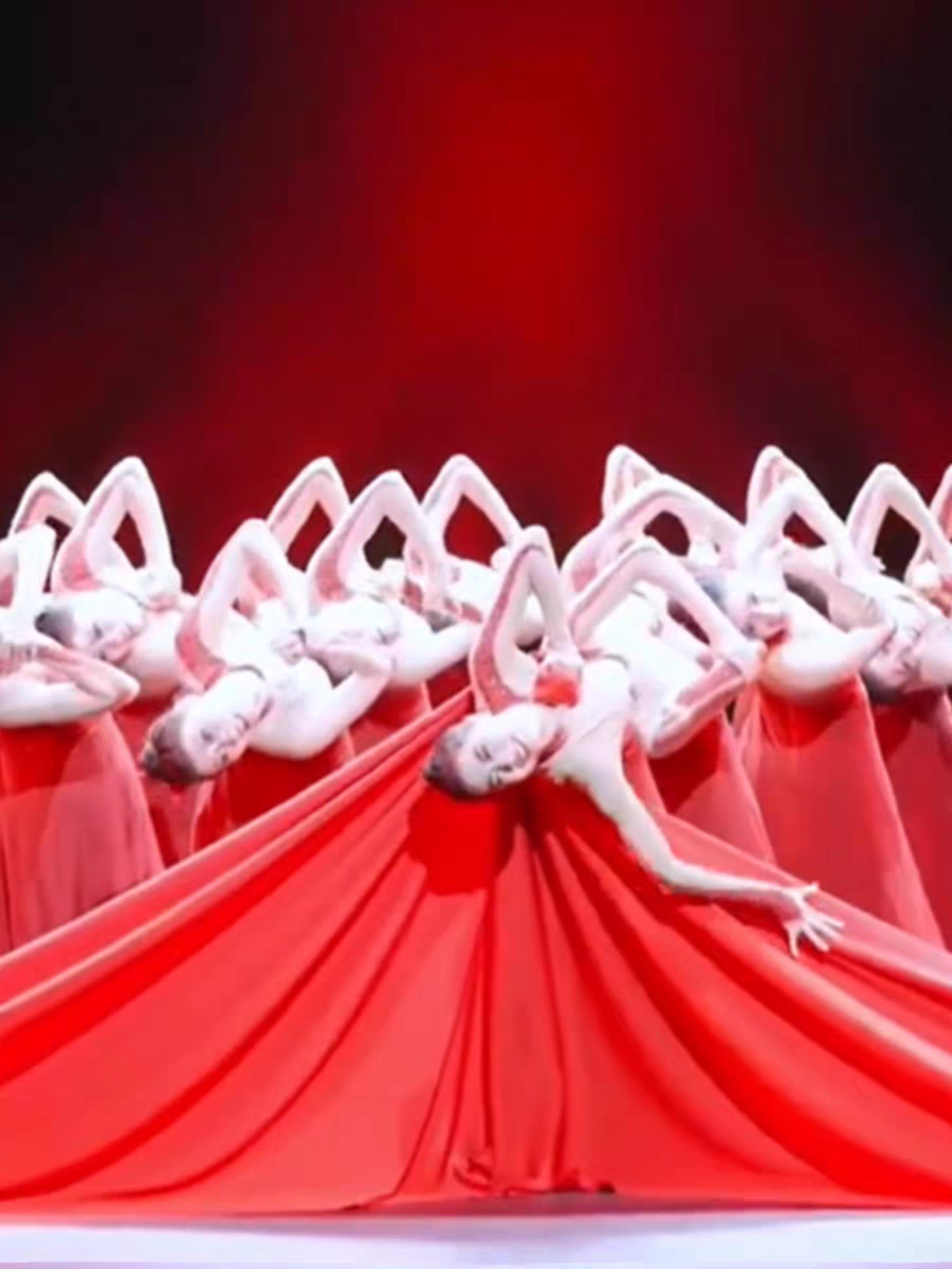 桃李杯现代舞服红色之恋女群舞表演服装中国舞红色舞演出服装定制