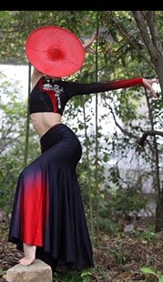 新款花腰傣族舞蹈服孔雀舞大摆练习裙练功服演出服艺考剧目服定制