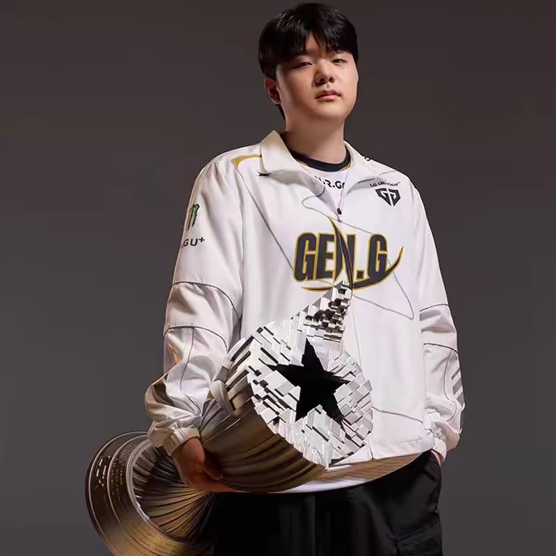 2024出征服Chovy秋冬白色夹克canyon外套LCK世界赛GEN.G战队服S14