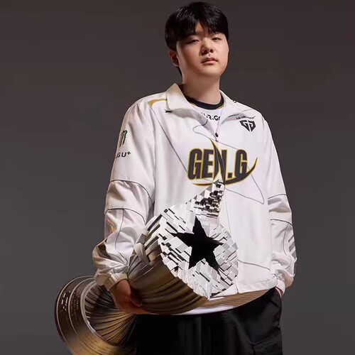 2024出征服Chovy秋冬白色夹克canyon外套LCK世界赛GEN.G战队服S14