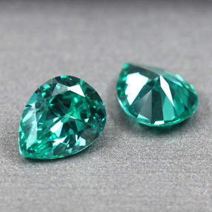 水滴形帕拉伊巴碧玺裸石蓝绿色梨形宝石戒面戒指吊坠镶嵌磷灰石女