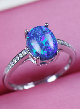 小众设计纯银时尚风宝石开口戒指