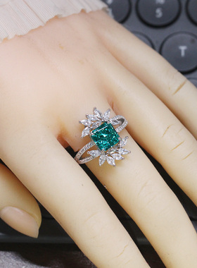 帕拉伊巴戒指女雷迪恩蓝绿碧玺