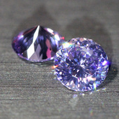 圆形星空切薰衣草浅紫高碳钻裸石钻戒面小众高级感戒指项链未镶嵌