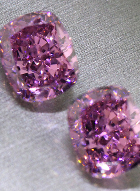 垫形枕形长方形紫锂辉石裸石戒面雷迪恩冰花切紫色紫水晶宝石镶嵌