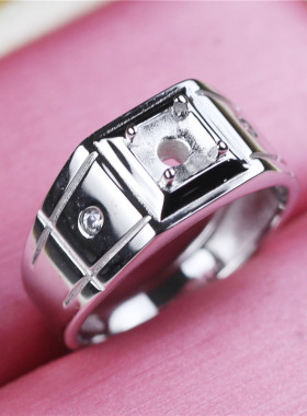 未镶嵌纯银钻石底座欧美风戒指托