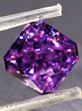 正方形雷迪恩冰花切工紫锂辉石紫色碧玺宝石裸石复古个性戒指戒面