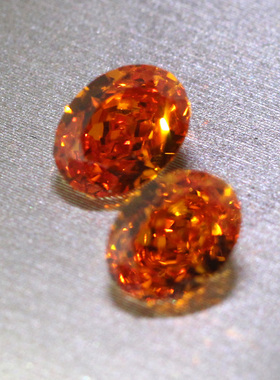 雷迪恩芬达石裸石椭圆形冰花切橙色宝石戒面精切戒指吊坠高级感女