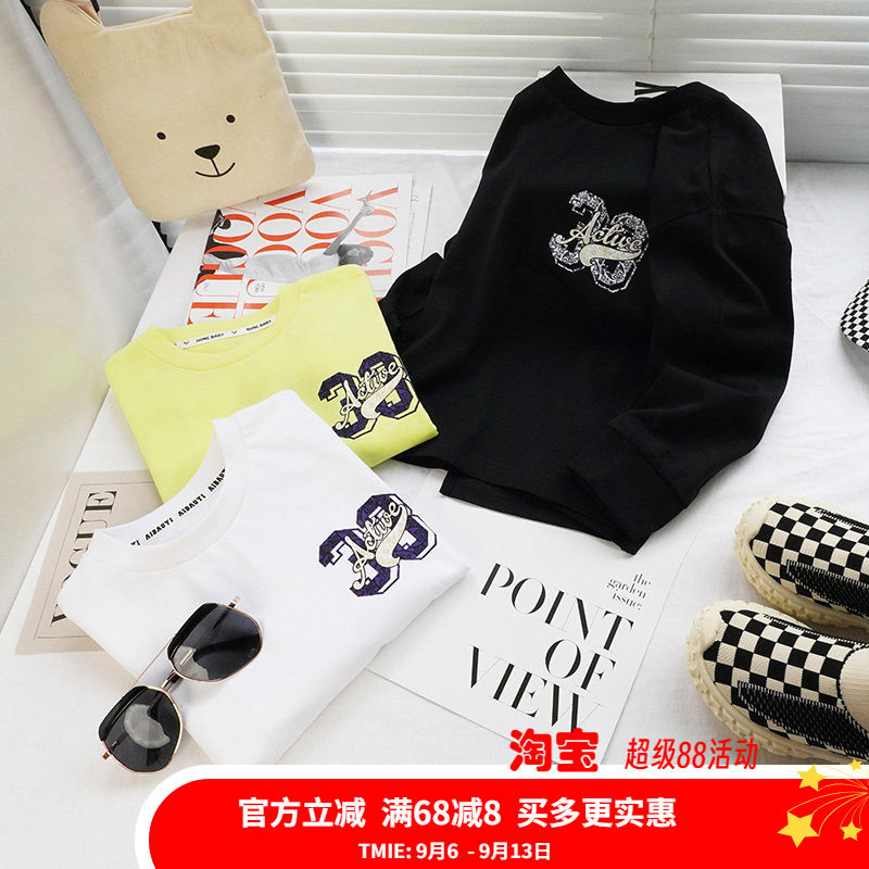 波波龙圆领休闲长袖纯棉T恤图片