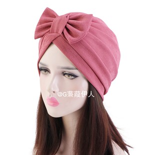 可拆卸蝴蝶结印度帽民族风包头帽女帽子Arab turban Malaysia hat