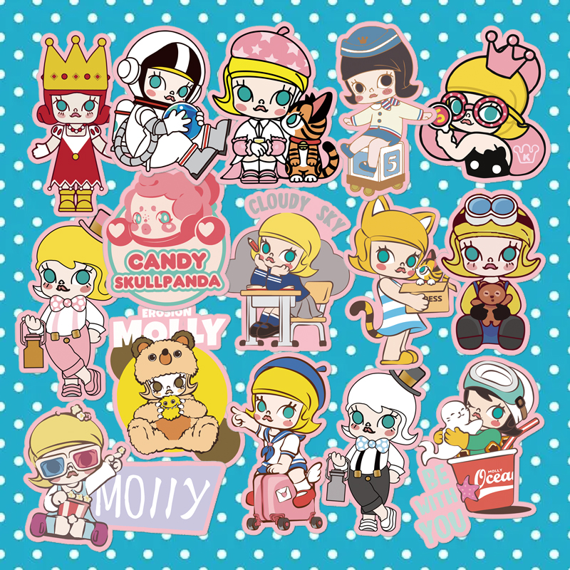 可爱少女茉莉小公主粉嫩ipad手机壳冰箱笔记本电脑旅行箱手账贴纸