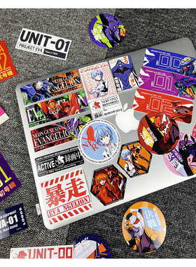 30张动漫EVA初号机笔记本电脑ipad机箱电动车贴纸笔记本电脑贴画