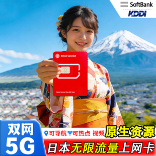 日本电话卡5 15天Softbank东京旅游SIM卡 4G手机高速流量上网卡3