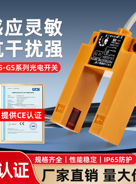 E3S-GS15N/N2/P/P2凹槽型光电开关U型传感器红外线感应开关直流