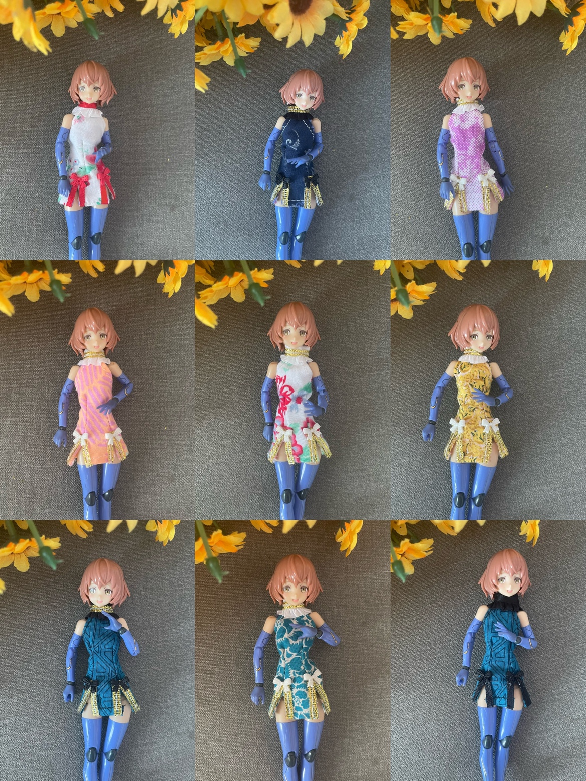 6寸1:12机娘手办蜗之壳包胶figma动漫可动人偶衣服露背旗袍短裙子