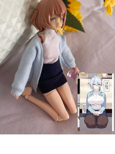 1/12PURE遗孀之雪女雪乃深冬手办娃衣露肩毛衣包臀紧身裙长袖外套