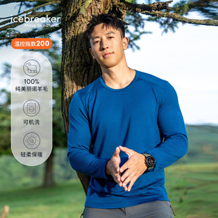 Oasis户外休闲上衣温控透气徒步 icebreaker100%美利奴羊毛男200