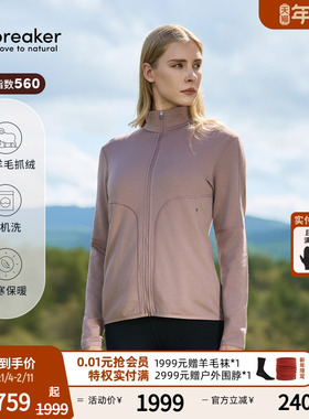 icebreaker可机洗美利奴羊毛男女560 Realfleece加绒外套户外滑雪