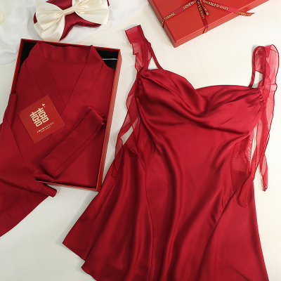 性感红色睡衣礼盒送闺蜜新婚礼物