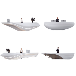 烤漆玻璃钢前台接待台收银台医院柜台异形美容院酒店商场吧台定制