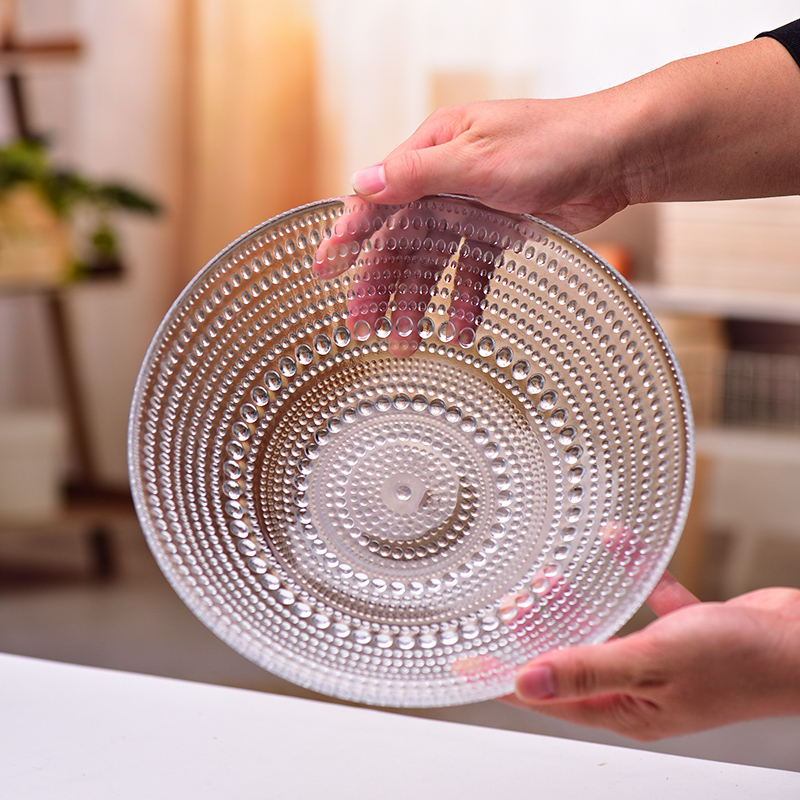 玻璃水果盘家用客厅茶几高颜值简约2025新款水晶精致糖果零食果盆