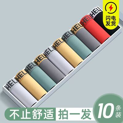 10条装男士内裤平角透气网孔裆