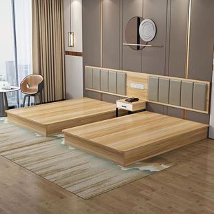 酒店家具专用床宾馆床标间单间全套定制民宿公寓单双人床出租房床