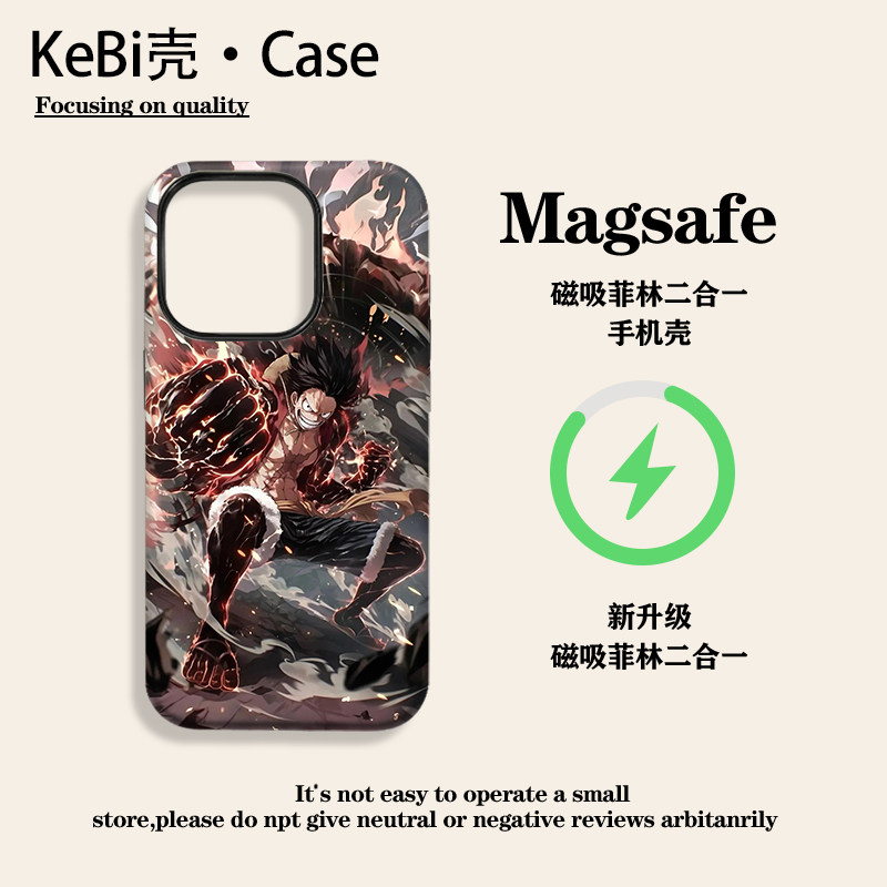 路飞四档适用iphone16手机壳卡通艺术苹果15promax手机壳12/13/14pro菲林壳创意个性全包防摔动漫简约11