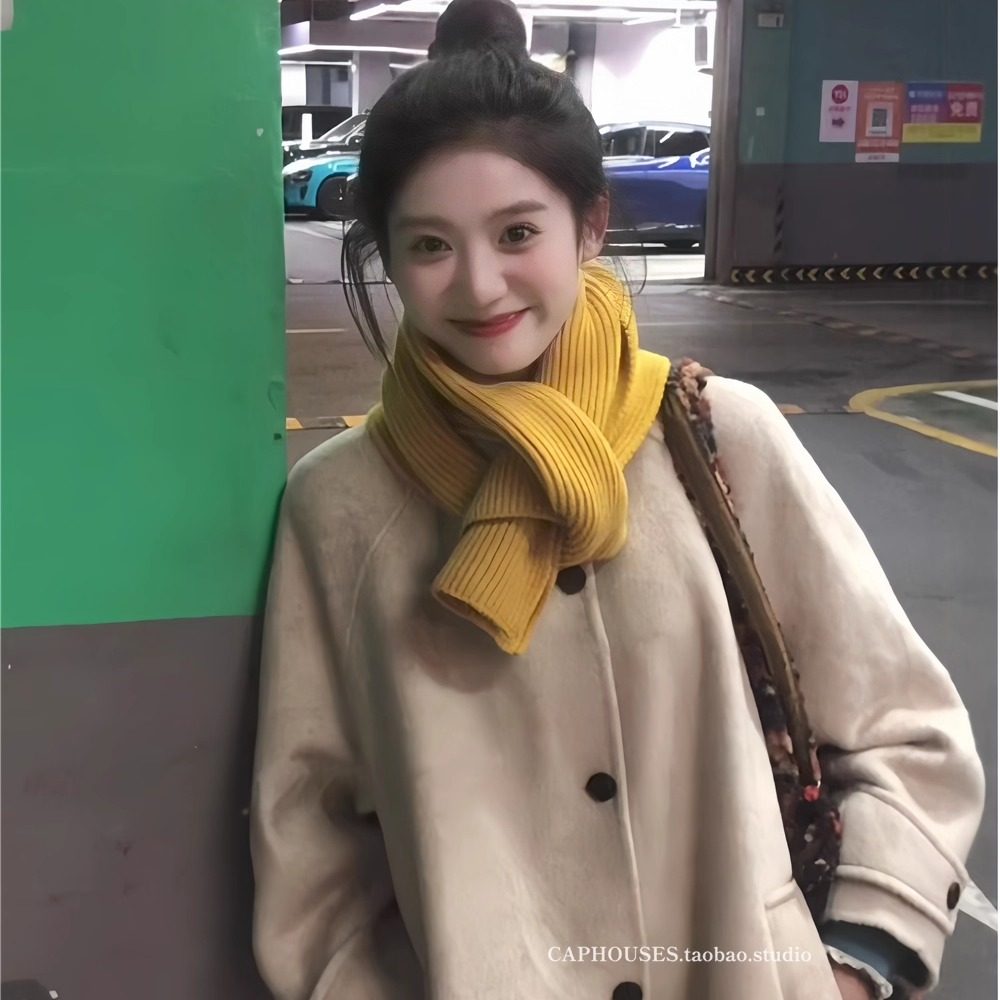 ins韩版百搭高级感显白黄色毛线围巾女冬季新款保暖柔软针织围脖,服饰配件/皮带/帽子/围巾,围巾/丝巾/披肩,淘宝优惠券,粉丝福利购,淘宝优惠卷