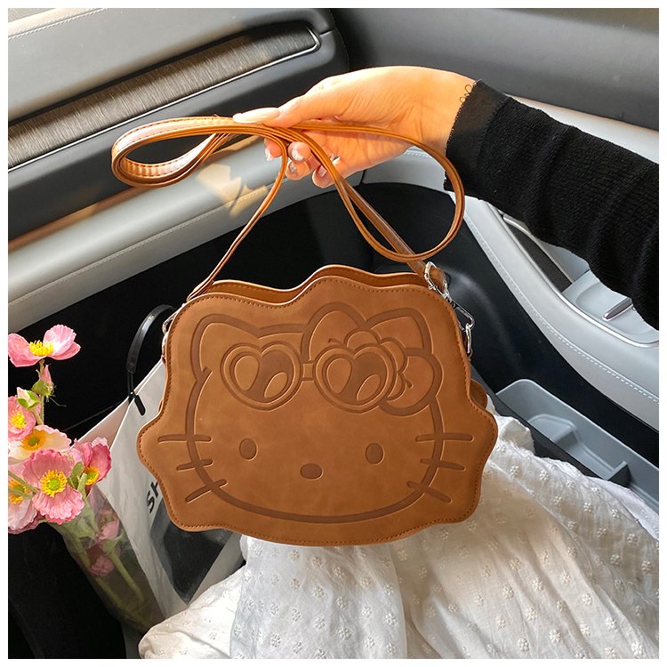 时尚可爱卡通猫头小包包女新款女包潮轻奢小众设计单肩斜挎包百搭