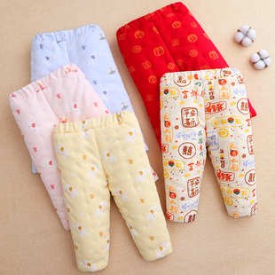宝宝手工棉花松紧带棉裤冬季保暖加厚北方男童女童内穿婴幼儿夹棉