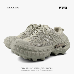 男 巴黎老爹鞋 两点浪漫2025新款 网面透气7CM厚底增高榴莲底坦克鞋