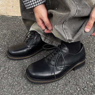 两点浪漫2025新款Cleanfit方头德比鞋男女时尚休闲绅士乐福小皮鞋