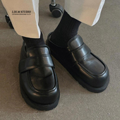 两点浪漫2026春夏新款 潮 勃肯鞋 魔术贴设计包头拖鞋 男厚底休闲皮鞋