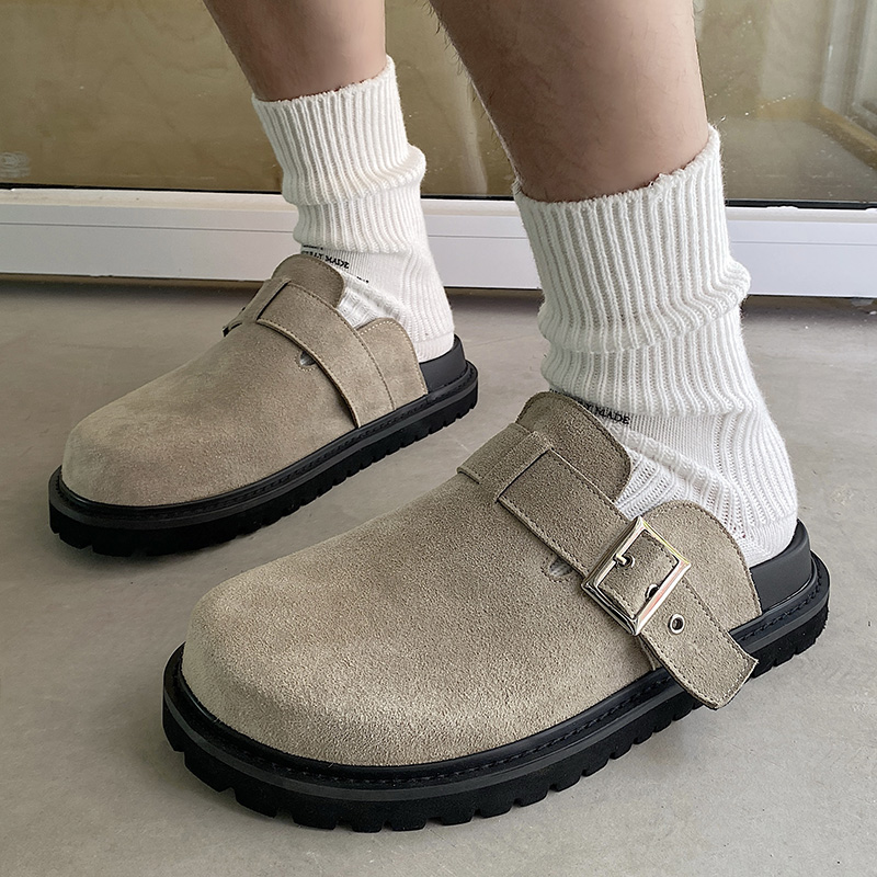 英伦勃肯鞋包头半拖鞋外穿一脚蹬