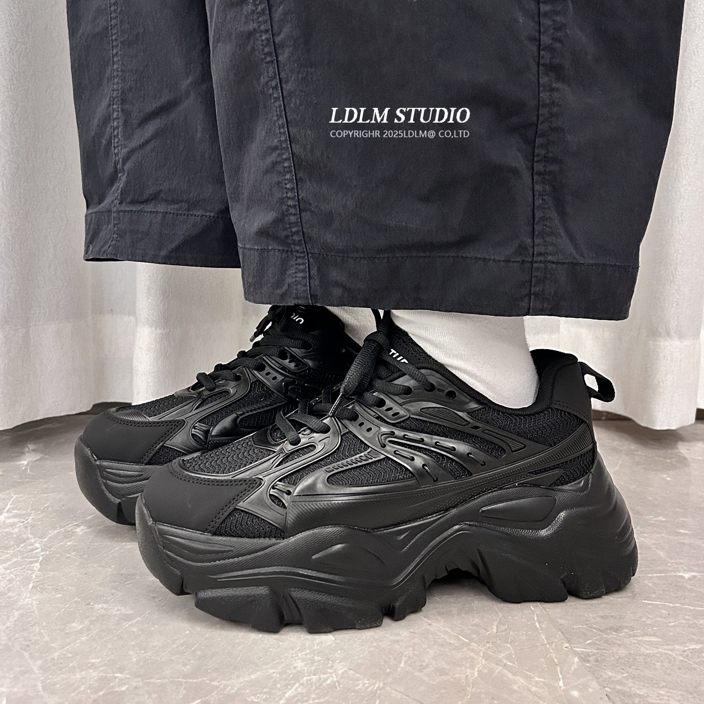 7CM厚底增高老爹鞋加绒保暖潮鞋