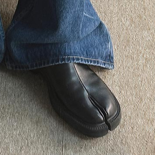 分趾设计舒适百搭休闲皮鞋猪蹄鞋