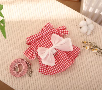 狗狗夏 防晒衣棉质超薄透气公主裙牵引扣泰迪比熊猫咪兔兔 牵引绳