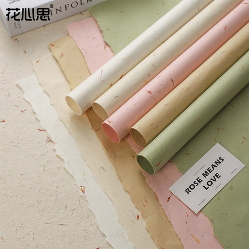 花心思真花瓣木棉纸可手撕纯色