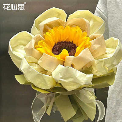 一举夺魁向日葵花束包装diy材料